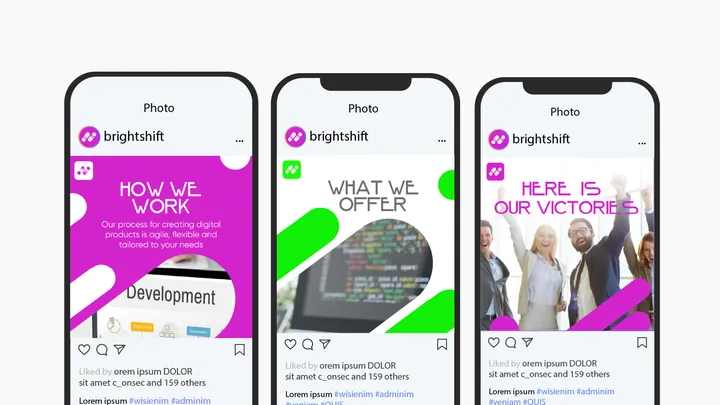 Bright Shift: посты в instagram